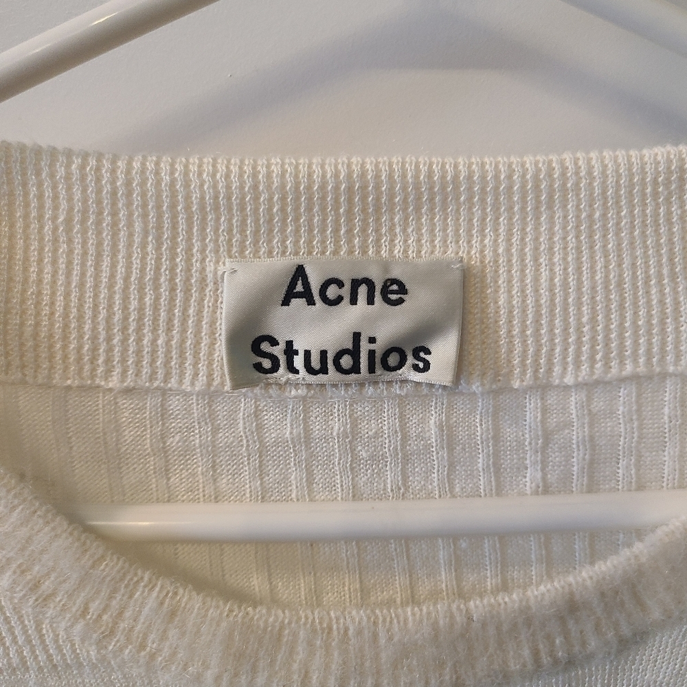 Acne Studios Phira Linen 100% linen sweater in WHITE - Picture 9 of 12